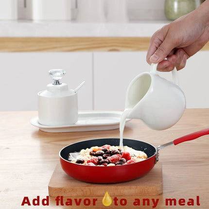 Ceramic Sugar Bowl and Creamer with Tray and Crystal Lid Set of 4,Silver