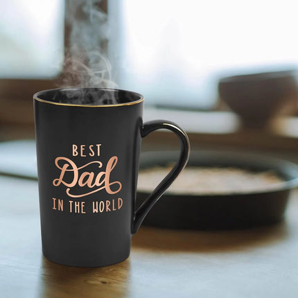 Gifts for Dad -  Best Dad in the World Coffee Mug, Fathers Day Gifts, Dad Mug, Dad Christmas Gifts, Dad Birthday Gifts, 14 Fl Oz Black Coffee Mugs Ceramic Coffee Mug Tea Cup