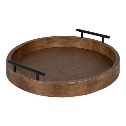 Lipton 18 In. X 18 In. Natural round Wood Decorative Tray