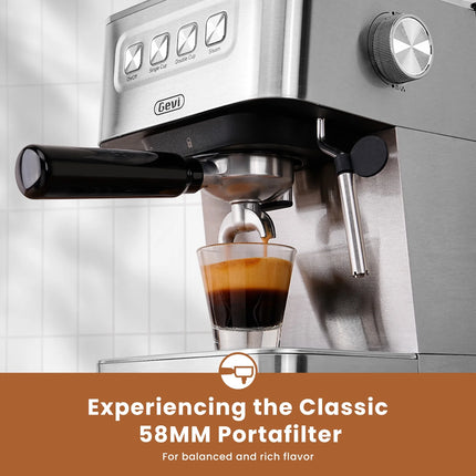 Premium 20 Bar Stainless Steel Espresso Machine for Home Baristas